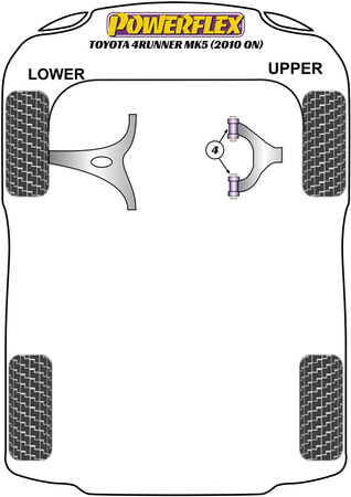 Front Upper Control Arm Bush Powerflex Polyurethane Bush Road Series Toyota 4Runner Mk5 (2009 - ) PFF76-804