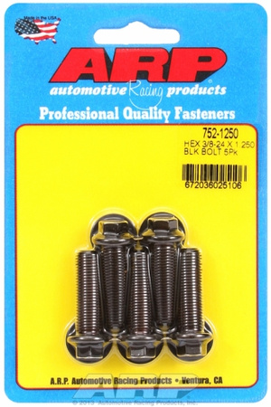ARP "3/8""-24 x 1.250 hex black oxide bolts" (5pcs)