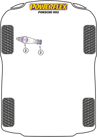 Jack Pad adapteris Powerflex poliuretano įvorė Road Series Porsche 911 992 (2021 on) PF75-1001