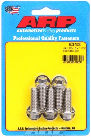 ARP "3/8""-16 x 1.000 hex SS bolts" (5pcs)