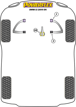 Jack Pad adapteris Powerflex poliuretano įvorė Road Series BMW i3 (2013 - ON) PF5-4660