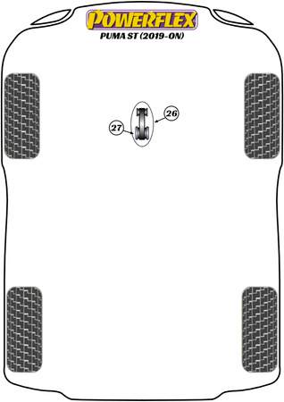 Niedrigere Drehmomenthalterung, schnelle Straße Powerflex Polyurethanbuchse Road Series Ford Puma Puma ST (2019-on) PFF19-2226