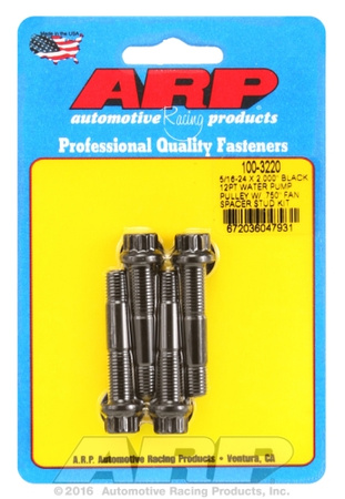 ARP 5/16-24x2.000 black 12pt WP pully w/.750" fan spcr stud