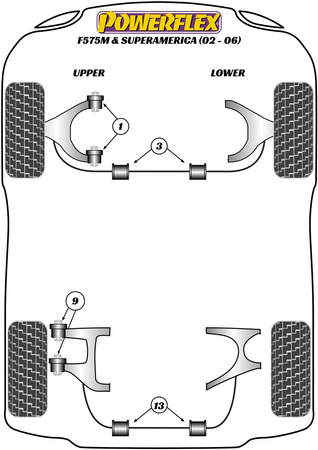 Front Anti-Roll Bar Bush Powerflex Polyurethane Bush Road Series Ferrari 575 Maranello & Superamerica (2002 - 2006) PF17-403-27