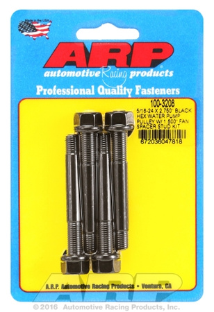 ARP 5/16-24x2.750 black hex WP pulley w/1.500" fan spcr stud