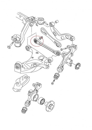 Tuleja wahacza tylnego, poprzecznego - wewnętrzna - MPBS: 0601718 Audi A4 B6, B7, Seat Exeo,