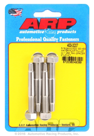 ARP 5/16-24x2.500 SS hex WP pulley w/ 1.250" fan spcr stud