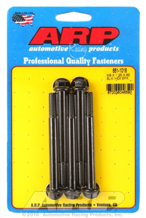 ARP M8 x 1.25 x 85 hex black oxide bolts