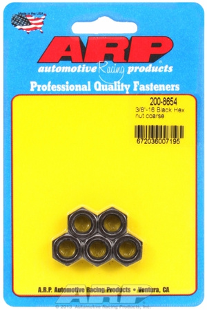 ARP "3/8-16"" black coarse hex nut kit" (5pcs)