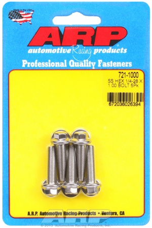 Śruby ARP "1/4""-28 x 1.000 hex SS bolts" (5pcs)