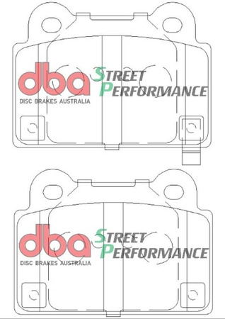 Bremsbeläge hinten DBA Brake Pads Street Performance ECE R90 certified Hawk HB615x.535 - DB2215SP MITSUBISHI Lancer Evo 10
