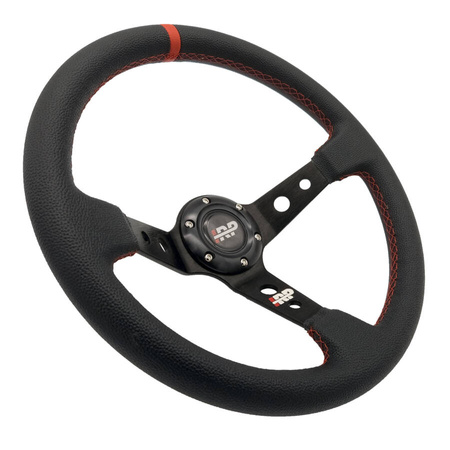 Kierownica sportowa skórzana 350/90 IRP + Naba Quick Release IRP typu Ball