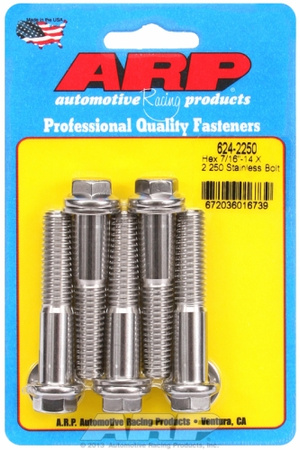 ARP "7/16""-14 X 2.250 hex 1/2 wrenching SS bolts" (5pcs)