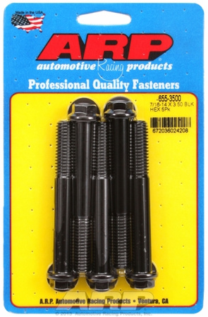 ARP "7/16""-14 X 3.500 hex 1/2 wrenching black oxide bolts" 5pcs