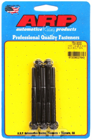 Śruby ARP "1/4""-28 x 3.000 hex black oxide bolts" (5pcs)