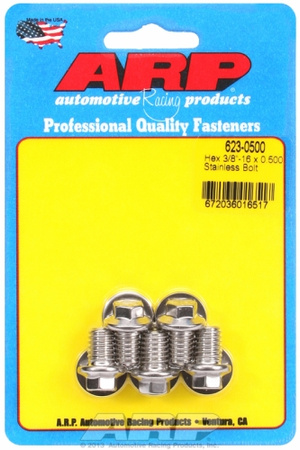 ARP "3/8""-16 x 0.500 hex SS bolts" (5pcs)