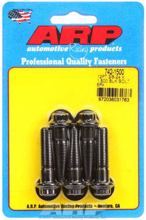 ARP "3/8""-24 x 1.500 12pt black oxide bolts" (5pcs)