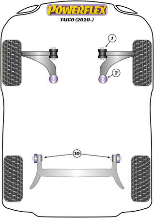 Front Wishbone Front Bush 30mm Powerflex Polyurethane Bush Road Series Volkswagen Taigo (2020 on) PFF85-201