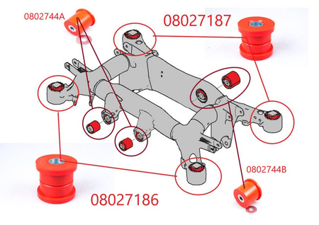 Galinės pakabos įvorių rinkinys - MPBS: 0802703 BMW 5 E60 / E61, 6 E63 E64,