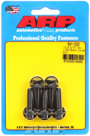 ARP "5/16""-18 x 1.000 12pt black oxide bolts" (5pcs)