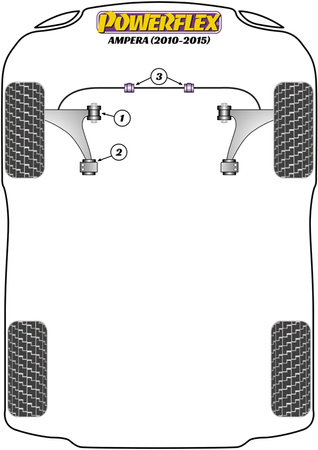 Przednia tuleja przedniego wahacza Powerflex Road Series Vauxhall / Opel Ampera (2010 - 2015) PFF80-1401
