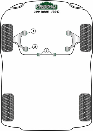 Anti Roll Bar Bush 23mm Powerflex Polyurethane Bush Heritage Collection Peugeot 309 inc GTI (1985-1994) PFF50-215-23H