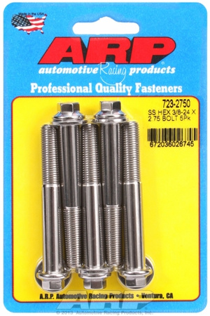 ARP "3/8""-24 x 2.750 hex SS bolts" (5pcs)