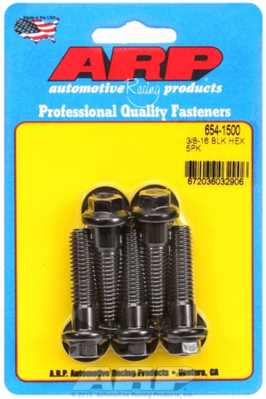 ARP "3/8""-16 x 1.500 hex 7/16 wrenching black oxide bolts"(5pcs