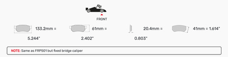 Klock hamulcowe Ferodo Racing DS3000 przednie FRP3097R FORD Fiesta Fiesta 5 