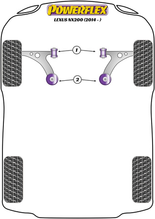 Querlenker Vorderrad Buchsen Powerflex Polyurethanbuchse Road Series Lexus NX (2014 - ) PFF76-701