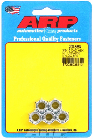 ARP "3/8""-16 cad coarse nyloc hex nut kit" (5pcs)