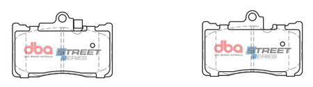 Bremsbeläge vorne DBA Brake Pads Street Series Ceramic - DB2255SS LEXUS GS250 GS300 GS300h GS430 GS450h GS460 IS200t IS300 RC200t F-Sport RC300h