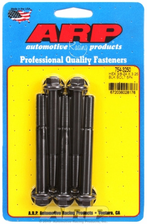 ARP "3/8""-24 x 3.250 hex 7/16 wrenching black oxide bolts" 5pcs