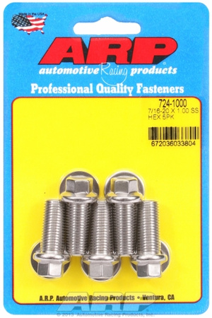 ARP "7/16""-20 x 1.000 hex SS bolts" (5pcs)