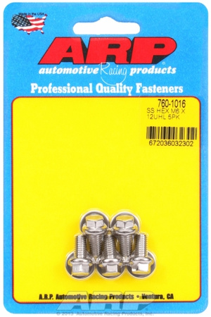 ARP M6 x 1.00 x 12 hex SS bolts (5pcs)