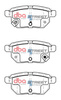 Brake Pads Street Series Ceramic rear - DB1786SS ASTON MARTIN Cygnet LEXUS CT200h SUBARU Trezia SUZUKI Baleno TOYOTA Auris NDE150 NRE150 ZRE151 ZRE152 ZRE154 ZWE150 ZZE150 Corolla Prius Plug-in ZVW35 ZVW30 ZVW50 Urban Cruiser Verso S Yaris XP130 NSP130