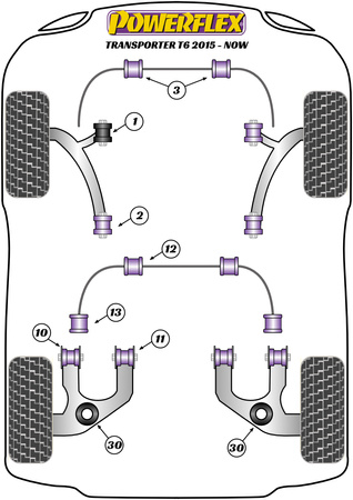 Tylna tuleja drążka stabilizatora 28mm Powerflex Road Series Volkswagen Transporter Models & T6 / 6.1 Transporter (2015-2024) PFR85-1312-28