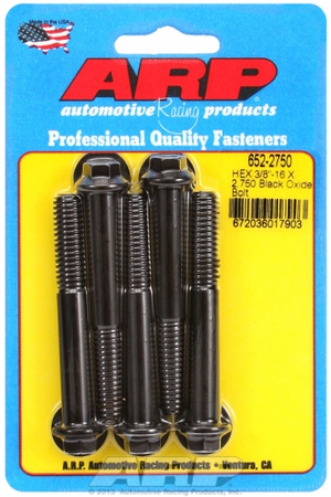 ARP "3/8""-16 X 2.750 hex black oxide bolts" (5pcs)