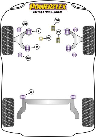 Zestaw śrub regulacji kąta pochylenia PowerAlign (12mm x 60mm) Powerflex road+black Vauxhall / Opel Zafira Models & Zafira A (1999-2004) PFA100-12