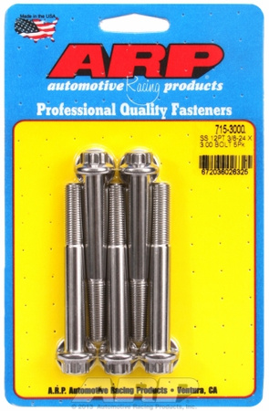 ARP "3/8""-24 x 3.000 12pt 7/16 wrenching SS bolts" (5pcs)
