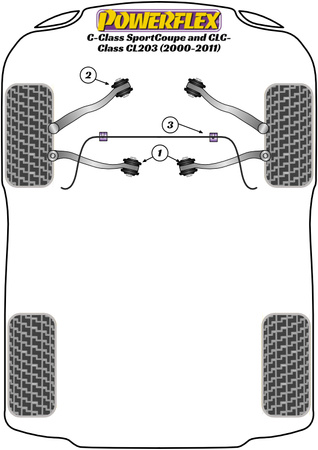Front Lower Arm Inner Bush Camber Adjustable Powerflex Polyurethane Bush Road Series Mercedes-Benz C-CLASS CL203 Sport-Coupe/CLC (2000-2011) PFF40-501G