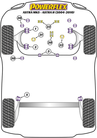 Stabilisatorbuchse vorne 22mm Powerflex Polyurethanbuchse Road Series Vauxhall / Opel ASTRA MODELS Astra MK5 - Astra H (2004 - 2010) PFF80-1303-22