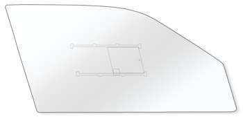 Polycarbonate front door window for Opel Kadett C GT/E + window slider