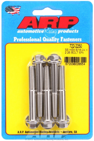 ARP "5/16""-24 x 2.250 hex SS bolts" (5pcs)