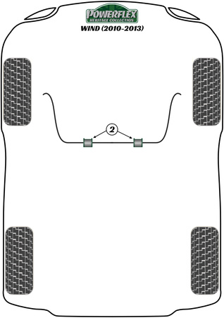 Front Anti Roll Bar Inner Bush 22mm Powerflex Polyurethane Bush Heritage Collection Renault Wind (2010 - 2013) PFF60-202-22H