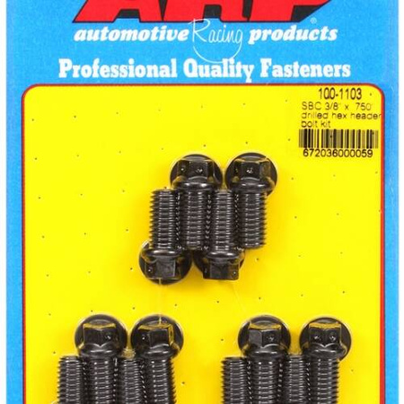Header Bolt Kits ARP 100-1103 ARP Header Bolt Kit Chevy 3/8x0.750" Drilled Hex Chevrolet Small Block