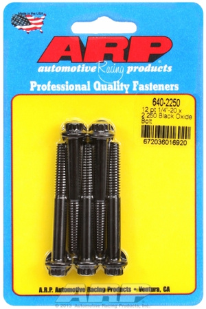 ARP "1/4""-20 x 2.250 12pt black oxide bolts" (5pcs)