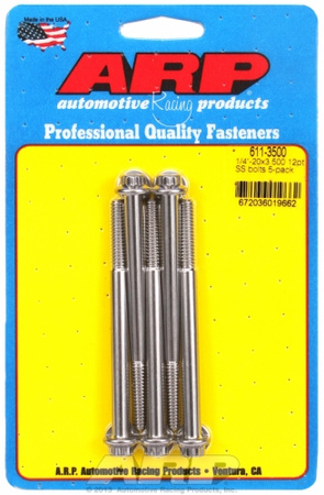 ARP "1/4""-20 x 3.500 12pt SS bolts" (5pcs)