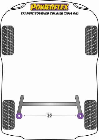 Rear Spring Upper Isolator Pad Powerflex Polyurethane Bush Road Series Ford Transit  Transit / Tourneo Courier (2014 ON) PFR19-2030