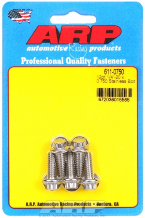 ARP "1/4""-20 x 0.750 12pt SS bolts" (5pcs)